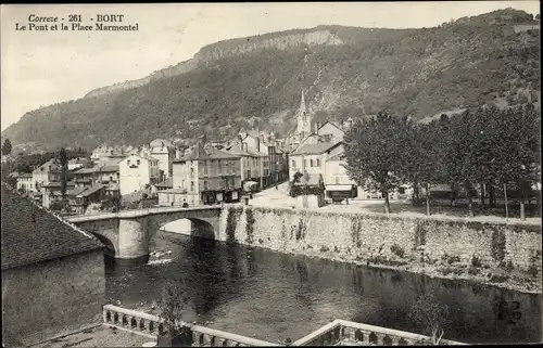 Ak Bort Corrèze, Le Pont et la Place Marmontel
