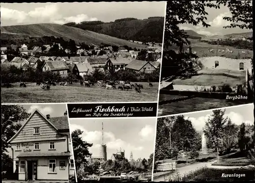 Ak Fischbach Waltershausen in Thüringen, Inselsberg, Bergbühne, Kuranlagen, Blick auf die Ortschaft