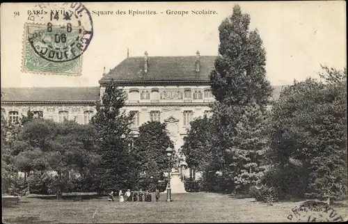 Ak Paris XVII., Square des Epinettes, Groupe Scolaire