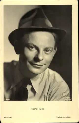 Ak Schauspieler Horst Birr, Portrait mit Hut