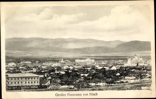 Ak Niš Nisch Serbien, Panorama vom Ort