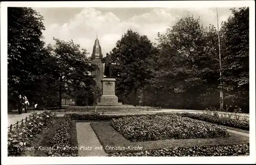 Ak Velbert in Nordrhein Westfalen, Kaiser Friedrich Platz, Denkmal, Christuskirche