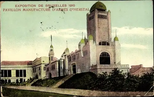 Ak Bruxelles Brüssel, Weltausstellung 1910, Pavillon Manufacture d'Armes d'Herstal