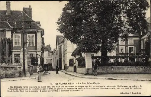 Ak St. Florentin Yonne, La Rue Saint Martin