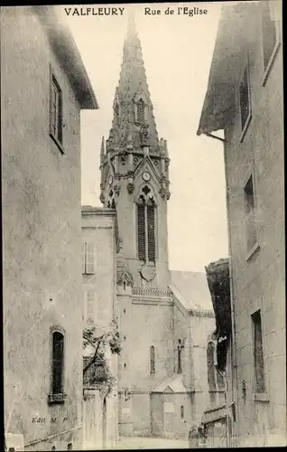 Ak Valfleury Loire, Rue de l'Eglise