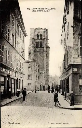 Ak Montbrison Loire, Rue Notre Dame, Pharmacie