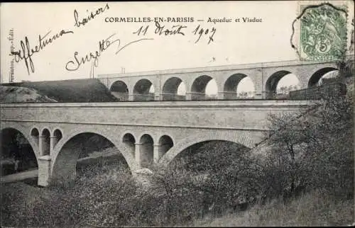 Ak Cormeilles en Parisis Val d'Oise, Aqueduc et Viaduc