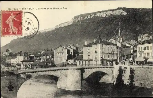 Ak Bort Corrèze, Le Pont et la Grande Rue