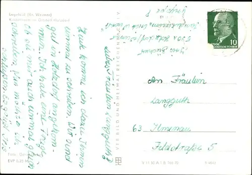 Ak Holzdorf Legefeld Weimar in Thüringen, Kinderheim