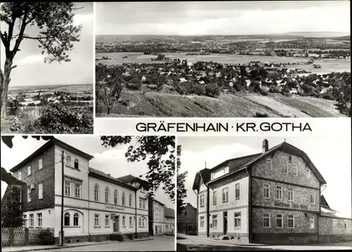 Ak Gräfenhain Ohrdruf im Kreis Gotha, Panorama, Gaststätte Freundschaft, Gasthaus Thüringer Wald