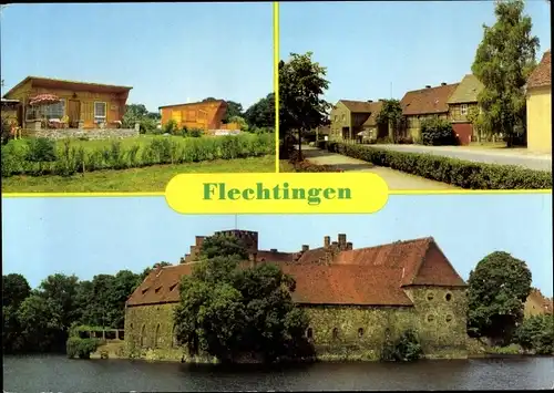 Ak Flechtingen in Sachsen Anhalt, Bungalow Siedlung, Lindenplatz, Wasserburg