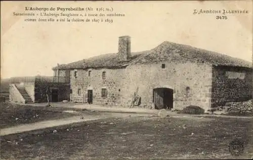 Ak Pradelles Ardèche, L'Auberge sanglante de Peyrebeilhe