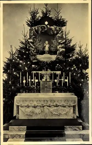 Foto Ak Berlin Wilmersdorf Schmargendorf, Salvator Kirche, Tölzer Straße 25, Weihnachtsschmuck