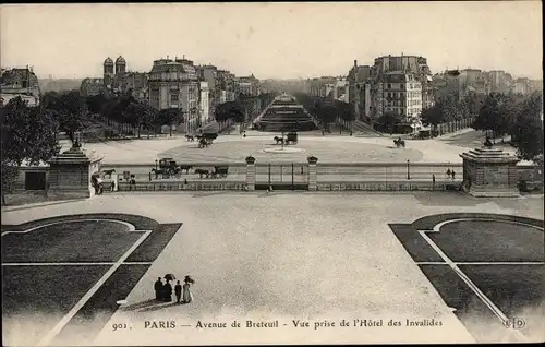Ak Paris VII., Avenue de Breteuil, vue prise de l'Hotel des Invalides