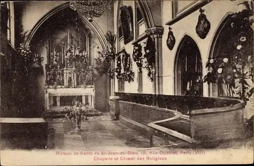 Ak Paris VII., Maison de Santé de St. Jean de Dieu, Chapelle