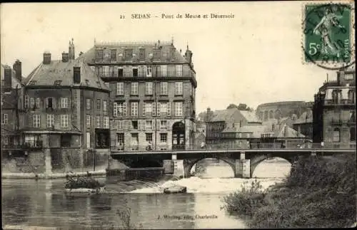 Ak Sedan Ardennes, Pont de Meuse et Deversoir