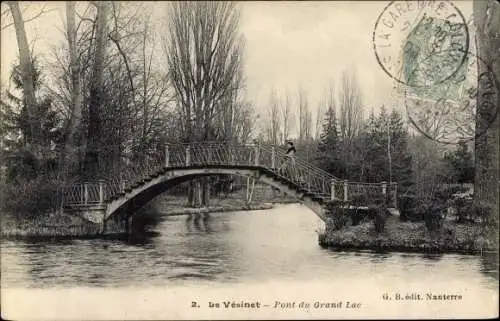 Ak Le Vesinet Yvelines, Pont du Grand Lac