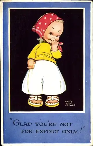 Künstler Ak Attwell, Mabel Lucy, Mädchen mit rotem Kopftuch