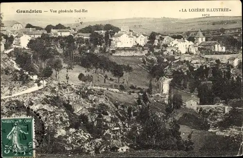 Ak Grandrieu Lozère, Vue générale