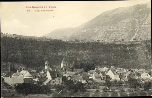 Ak Ispagnac Lozère, Gorges du Tarn, Vue générale