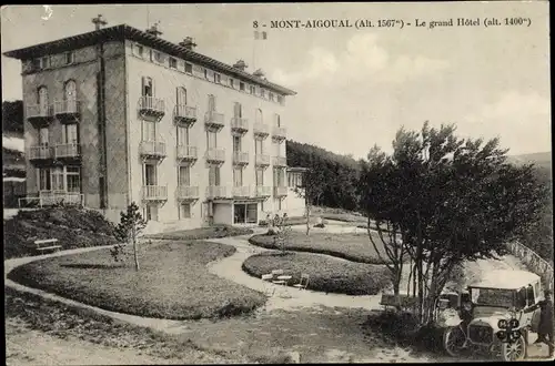Ak Mont Aigoual Lozère, Le grand Hotel, voiture
