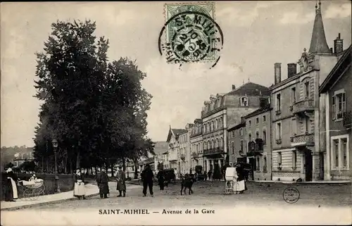 Ak Saint Mihiel Meuse, Avenue de la Gare