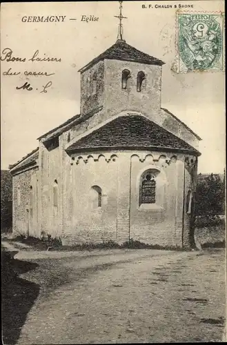 Ak Germagny Saône et Loire, Vue de l'Église