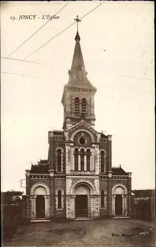 Ak Joncy Saône et Loire, Vue de l'Église