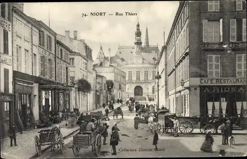 Ak Niort Deux Sèvres, Rue Thiers, mairie, Café Restaurant