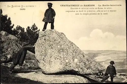 Ak Chateauneuf de Randon Lozère, La Roche branlante