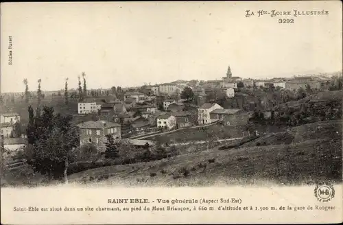 Ak Saint Eblé Haute Loire, Vue générale Sud Est, Blick auf den Ort