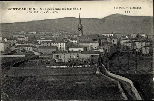 Ak Saint Paulien Haute Loire, Vue générale méridionale, Blick auf den Ort