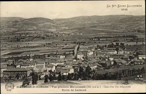 Ak Siaugues Saint Romain Haute Loire, Vue générale Méridionale