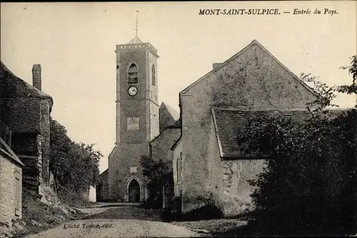 Ak Mont Saint Sulpice Yonne, Entrée du Pays, Kirche