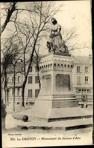 Ak le Crotoy Somme, Monument de Jeanne d'Arc