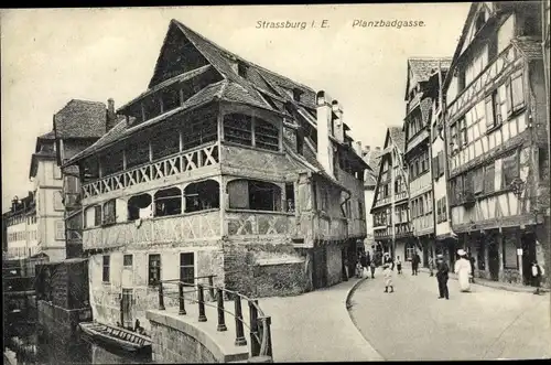 Ak Strasbourg Straßburg Elsass Bas Rhin, Planzbadgasse, Kanal