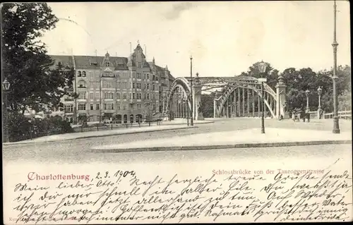 Ak Berlin Charlottenburg, Schlossbrücke von der Tauroggenstraße aus