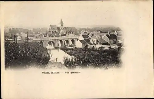 Ak Triel Yvelines, Vue générale, viaduc