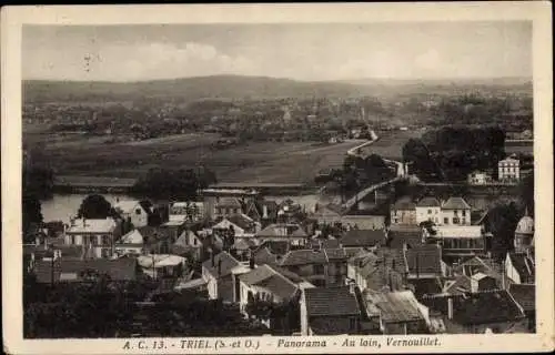 Ak Triel Yvelines, Panorama, Vernouillet au loin