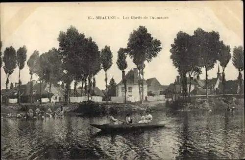 Ak Meauline Allier, Les Bords de l'Aumance, Ruderboot