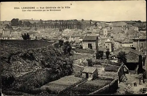 Ak Langogne Lozère, Vue générale