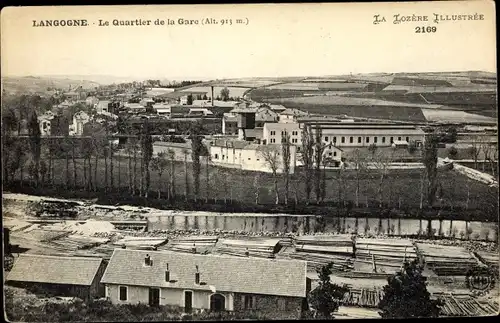 Ak Langogne Lozère, Le Quartier de la Gare