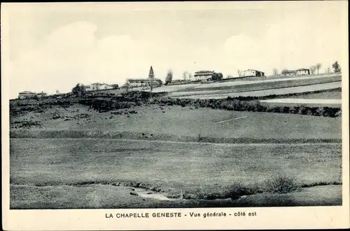 Ak La Chapelle Geneste Haute Loire, Vue générale, cote est