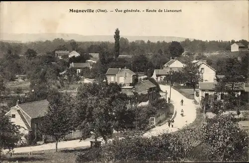 Ak Mogneville Oise, Vue générale, Route de Liancourt