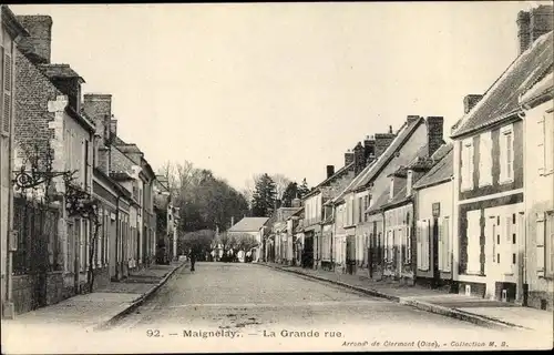 Ak Maignelay Montigny Oise, La Grande Rue
