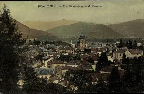 Ak Remiremont Vosges, Vue générale prise du Parmont