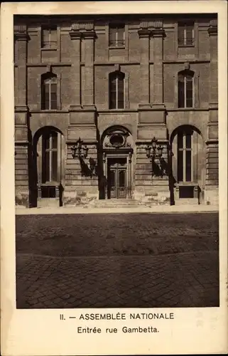 Ak Paris VII., Assemblée Nationale, Entrée rue Gambetta