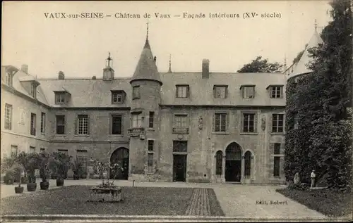 Ak Vaux sur Seine Yvelines, Chateau de Vaux, facade interieure
