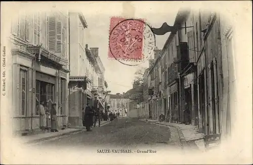 Ak Sauzé Vaussais Deux Sèvres, Grand' Rue