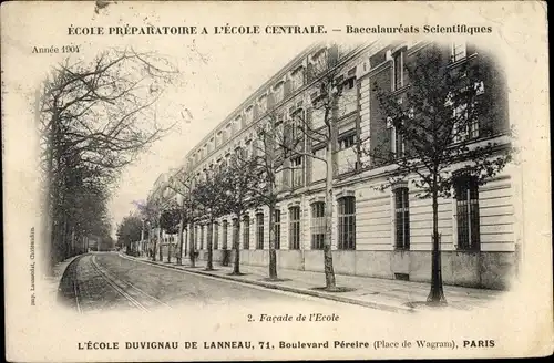 Ak Paris XVII., Ecole Preparation à l'Ecole Centrale, Ecole Duvignau de Lanneau, Boulevard Pereire